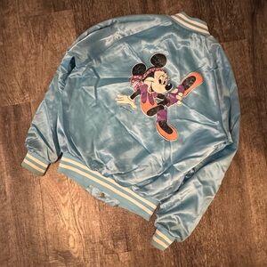 Vintage 80s Chalk Line  Minnie Mouse aerobics baby blue bomber